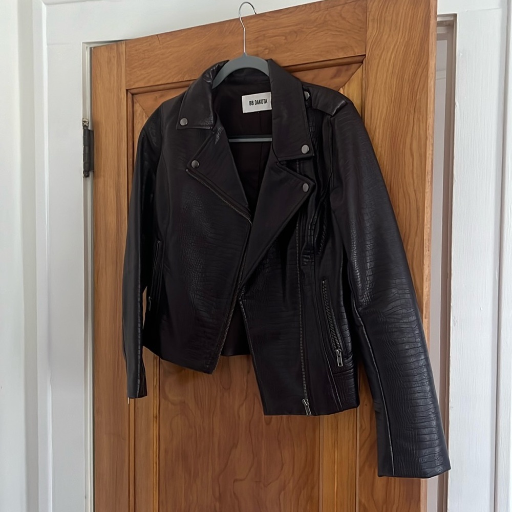 Dark purple faux leather jacket